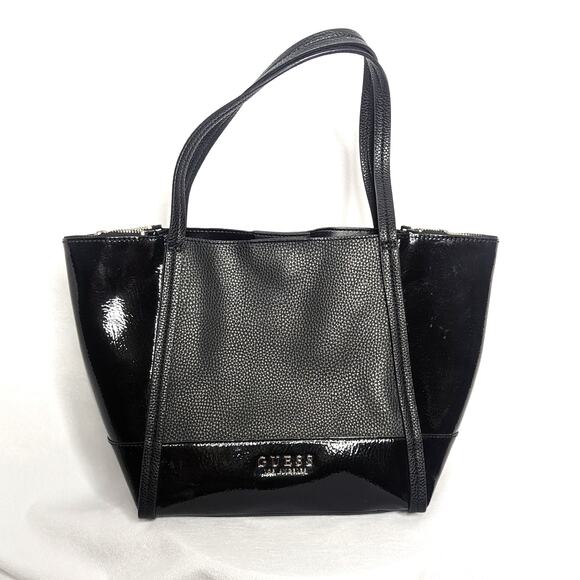 Guess Women's Black Tote Bag | Shoulder Purse Satchel | Snap Closure - Picture 1 of 11